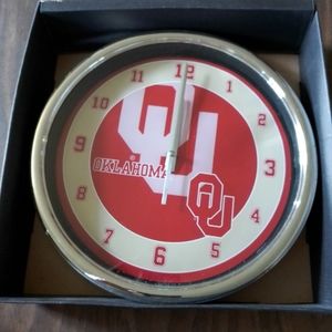 Oklahoma University Clock 12inchwd